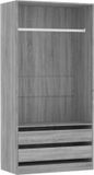 vidaXL Kledingkast - 100x50x200 cm - Bewerkt Hout - Grijs Sonoma Eikenkleur