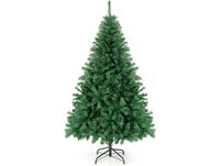 Goplus Sapin de Noël artificiel 180cm, pied croisé en fer 1000 branches en PVC, arbre de Noël système d'ouverture de parapluie, idéal pour suspendre guirlande de lumières et étoile, vert