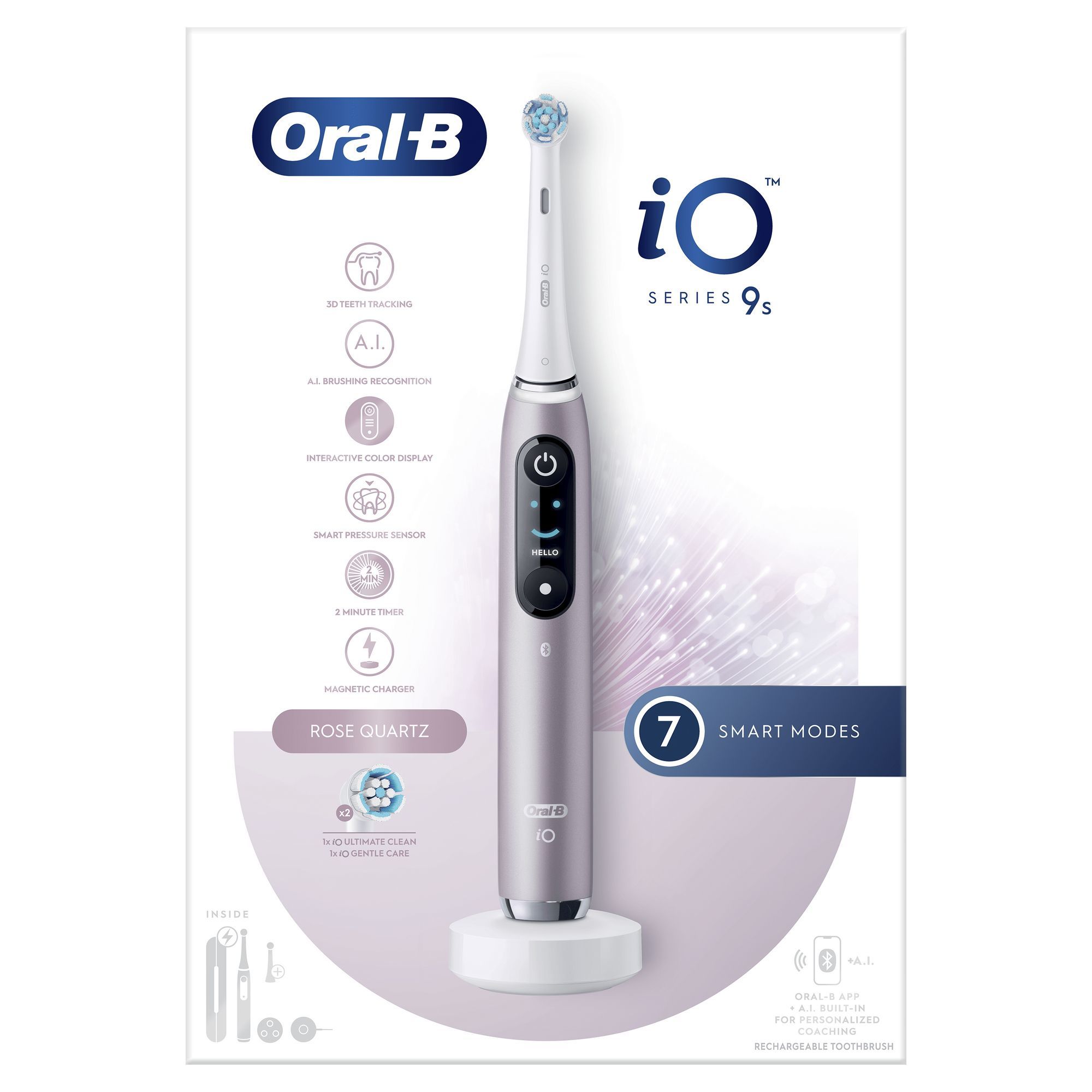 Oral-B iO 9S Elektrische Tandenborstel - Roze/Wit