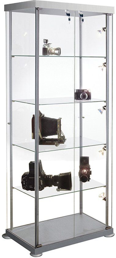 Kerkmann Vitrinekast - Glas - Rechthoekig - Met Slot - Grijs/Transparant