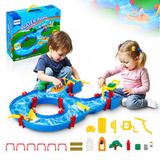 VEVOR Table à eau avec 39 accessoires, table de jeux d'eau enfant, parc aquatique d'été, jouets d'activités sensorielles pour jardin pelouse plage, pour tout-petits, garçons, filles de 3 ans et plus