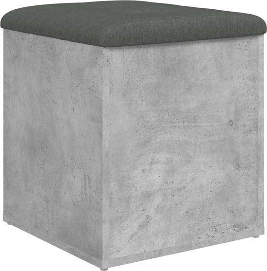vidaXL Opbergbankje 42x42x45 cm bewerkt hout betongrijs