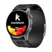 Knauermann PRO 4 Air (2026) Smartwatch & fitnesstracker voor dames en heren, AMOLED Always-On, IP66, Bluetooth 5.3, tot 25 dagen batterij, Android & iOS, zwart - rond, siliconen band