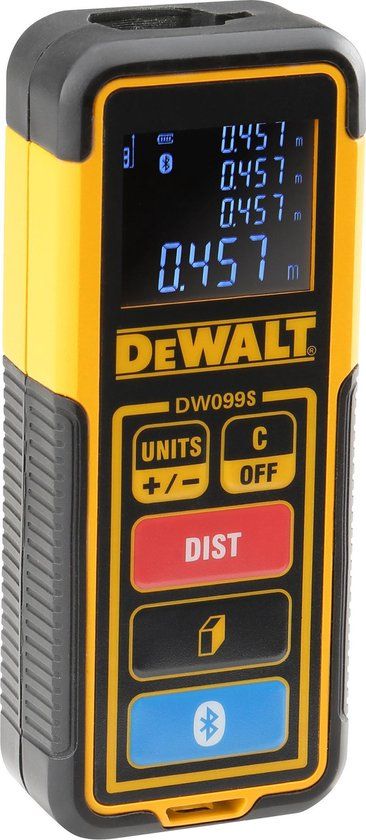 DeWalt DW099S Digitale Afstandsmeter - 30m - Bluetooth