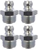4 x Smeernippel M10 x 1 - 180 Graden - Staal - Kegel - Vetpers