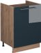 Vicco Wastafelkast Fame-Line, Donkerblauw hoogglans/Goudkleurig Eiken, 60 cm