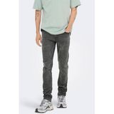 ONLY & SONS ONSLOOM SLIM 4377 EY BOX JEANS - Heren - Jeans - Slim Fit - Katoen, Polyester, Viscose - Grijs