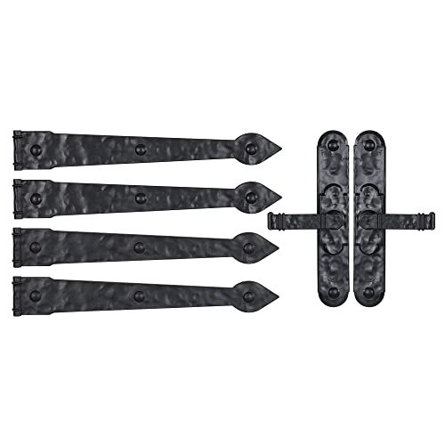 Household Essentials Black Hinge IT Premium Carriage House Lever Handle & Hinge 6 Piece Garage Door Magnet