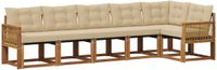 vidaXL Hoek loungeset 6-delig Acaciahout Natuurlijk en Beige