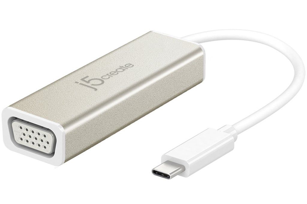 j5 create JCA111 USB Type-C naar VGA Adapter - Wit/Aluminium