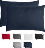 Komfortec Set van 2 Premium Kussenslopen 50x70 cm - Blauw