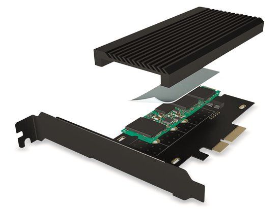 ICY BOX IB-PCI208-HS Interfacekaart - M.2 - Zwart