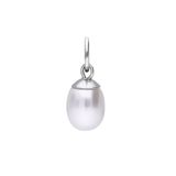 Lucardi Dames Stainless steel bedel met parel - Hanger - Staal - Zilverkleurig