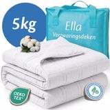 Ella Verzwaringsdeken 5 kg - OEKO-TEX Katoen Zwaartedeken 135 x 200 cm - Weighted Blanket - Verzwaarde Deken - Wit