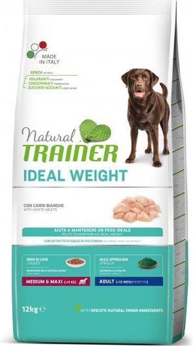 Natural Trainer Ideal Weight Medium/Maxi Adult con Carni bianche - 12 kg