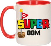 Bellatio Decorations Cadeau koffie/thee mok voor oom - rood - super Oom - 300 ml