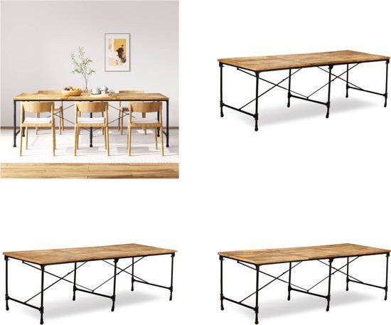 vidaXL Eettafel 240 cm massief mangohout