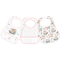 Kikka Boo Eva Terry Bib With Catcher - Savanna Pink - 3 stuks