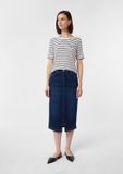 Comma Rok Donkerblauw Katoen Gestreept