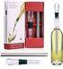Merkloos Bâtonnet refroidisseur de vin - Refroidisseur de vin 3-en-1 en acier inoxydable - Bâtonnet de refroidissement rapide du vin sans glace - Aérateur de vin et bouchon verseur - Avec coffret cadeau - Rouge
