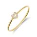 Lucardi Dames 14 karaat geelgouden ring met hart met zirkonia voor dames