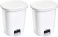 PlasticForte Pedaalemmer - Set 2x stuks - wit - 18 liter