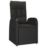 vidaXL 7-delige Tuinset met Kussens, Poly Rattan, Zwart