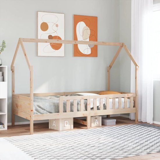 vidaXL Bedhuis Massief Grenenhout 90x200 cm
