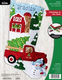 Bucilla Kerst op de boerderij 18" Vilt Applique Kous Maken Kit