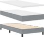 vidaXL Boxspringbed met hoofdeinde, lichtgrijs, 190 x 90 cm, stof