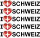 Bellatio Decorations Sticker - 10x - I love Schweiz - 19 x 4 cm - Zwitserland - landenthema