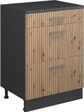 Vicco Uitbreidingscommode Rion, Artisanaal eiken/Antraciet, 60 x 46 cm