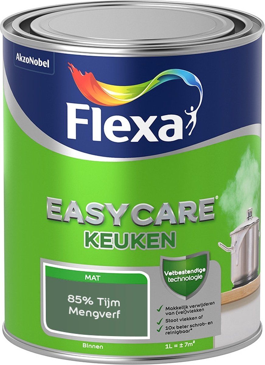 FLEXA Easycare Muurverf - Keuken - Mat - 85% Tijm - 1 liter