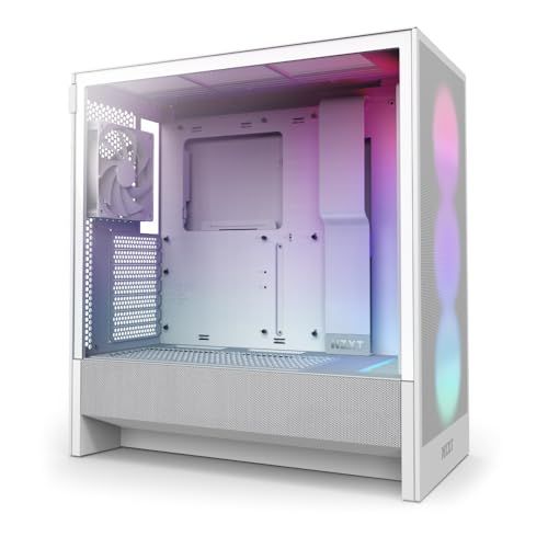 NZXT H5 Flow RGB - Compacte Mid-Tower ATX PC-behuizing - Wit