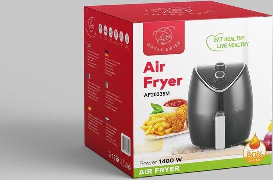 Royal Swiss Heteluchtfriteuse - 3.5L - 1400W - Zwart/Wit