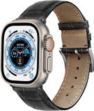 Strap-it bracelet montre connectée - Cuir - Convient pour Apple Watch Ultra - Noir - 49mm