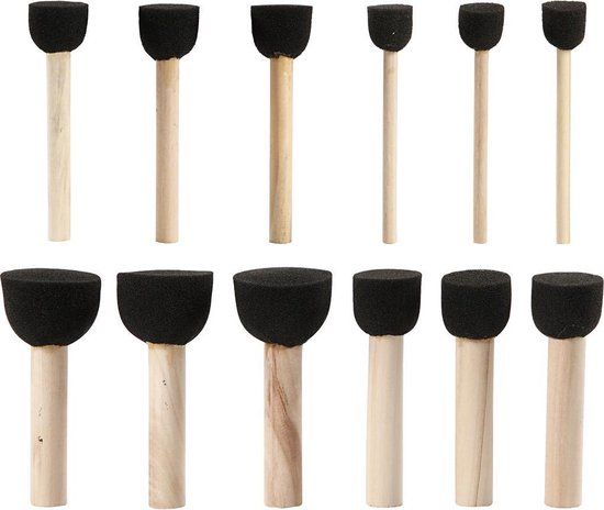 Creativ Company Foam Tamponeerstokjes - 12 stuks - 13-20-25-35 mm