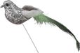 Othmar Decorations - 12x zilveren glitter vogeltjes op draad 15 cm