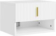 SoBuy Table de chevet suspendue - Commode - Blanc - Éclairage LED - 1 tiroir |