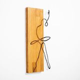 Elegant decoratief houten wandaccessoire, walnoot & zwart, 30 x 58 cm