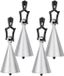 Home & Styling Tafelkleedgewichtjes kegels - 4x - zilver - 7 cm