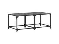 Maison Exclusive - Tables basses avec plateau en verre, 2 pièces, noir, 50x50x40 cm, acier