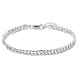Lucardi - Heren Stainless steel herenarmband - Armband - Staal - Zilverkleurig - 19 cm