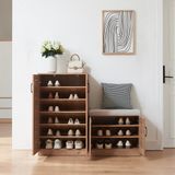 en.casa Schoenenkast Løten 97x120x36 cm eikenkleurig
