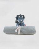Noukie's - Knuffeldoek - Dinosaurus - Blauw - Veloudoux