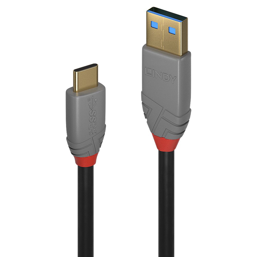Lindy 36913 USB-kabel 2 m USB C USB A 10 Gbit/s Zwart