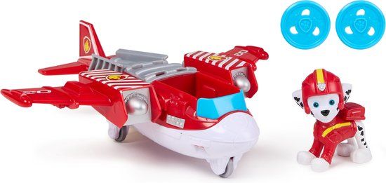 PAW Patrol - Luchtredding - Marshall reddingsvliegtuig met speelfiguur, projectielwerper en 2 projectielen