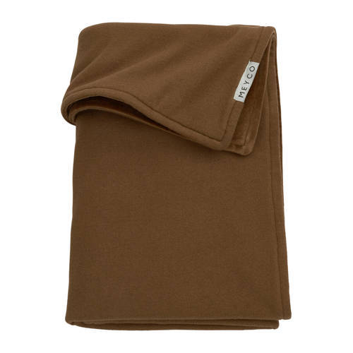 Meyco Meyco baby ledikantdeken velvet Knit basic 100x150 cm chocolate