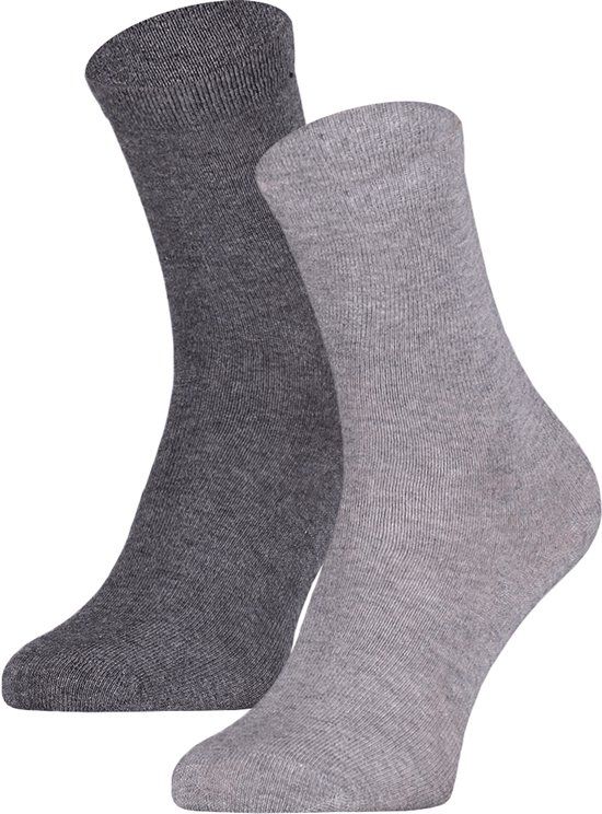 Yellow Moon Katoenen kindersokken effen – Anthracite melee – 19-22