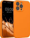 kwmobile telefoonhoesje geschikt voor Apple iPhone 14 Pro Max - TPU backcover met siliconen coating - Smartphone case in fruitig oranje